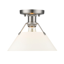 Golden 3306-FM PW-OP - Yep by Golden Lighting Orwell 1-light Flush Mount in Pewter and Opal Glass